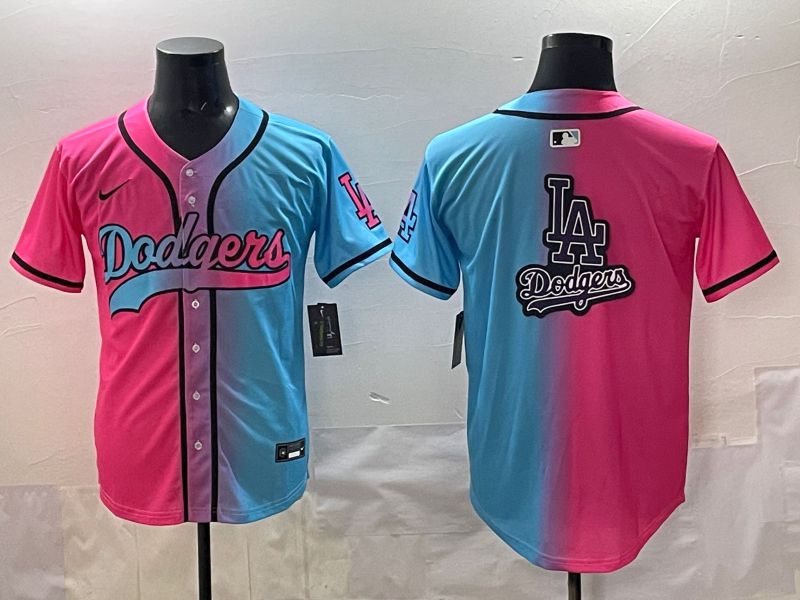 Men 2025 Los Angeles Dodgers Blank Blue pink Game Nike MLB Jersey style 0013->los angeles dodgers->MLB Jersey